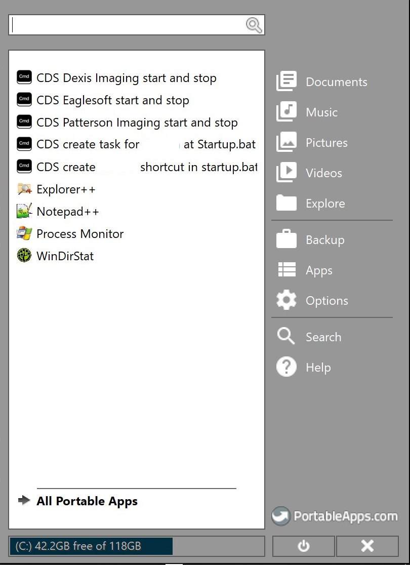 PortableApps launcher screenshot